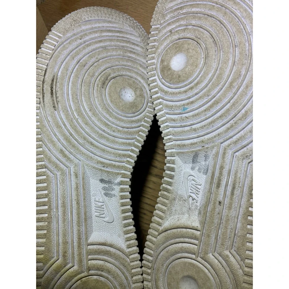 Nike Air Force 1 Low Triple White Leather Sneakers Boys 6Y Womens 7.5 314192-117